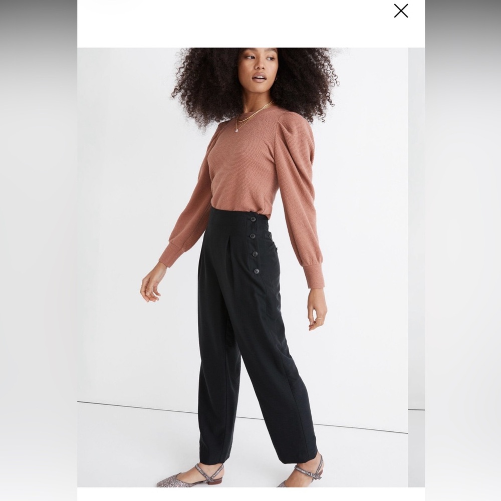 Madewell Black pleated Wide Leg Women’s Pants